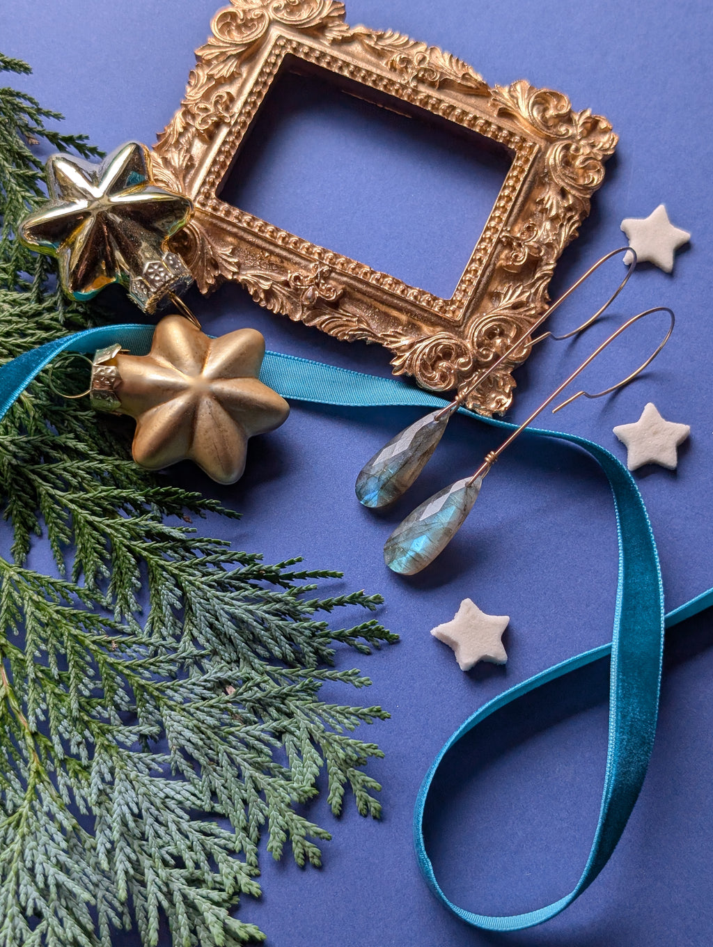 Ohrhänger "Velvet Briolettes" - Lange Ohrhänger mit Labradorit