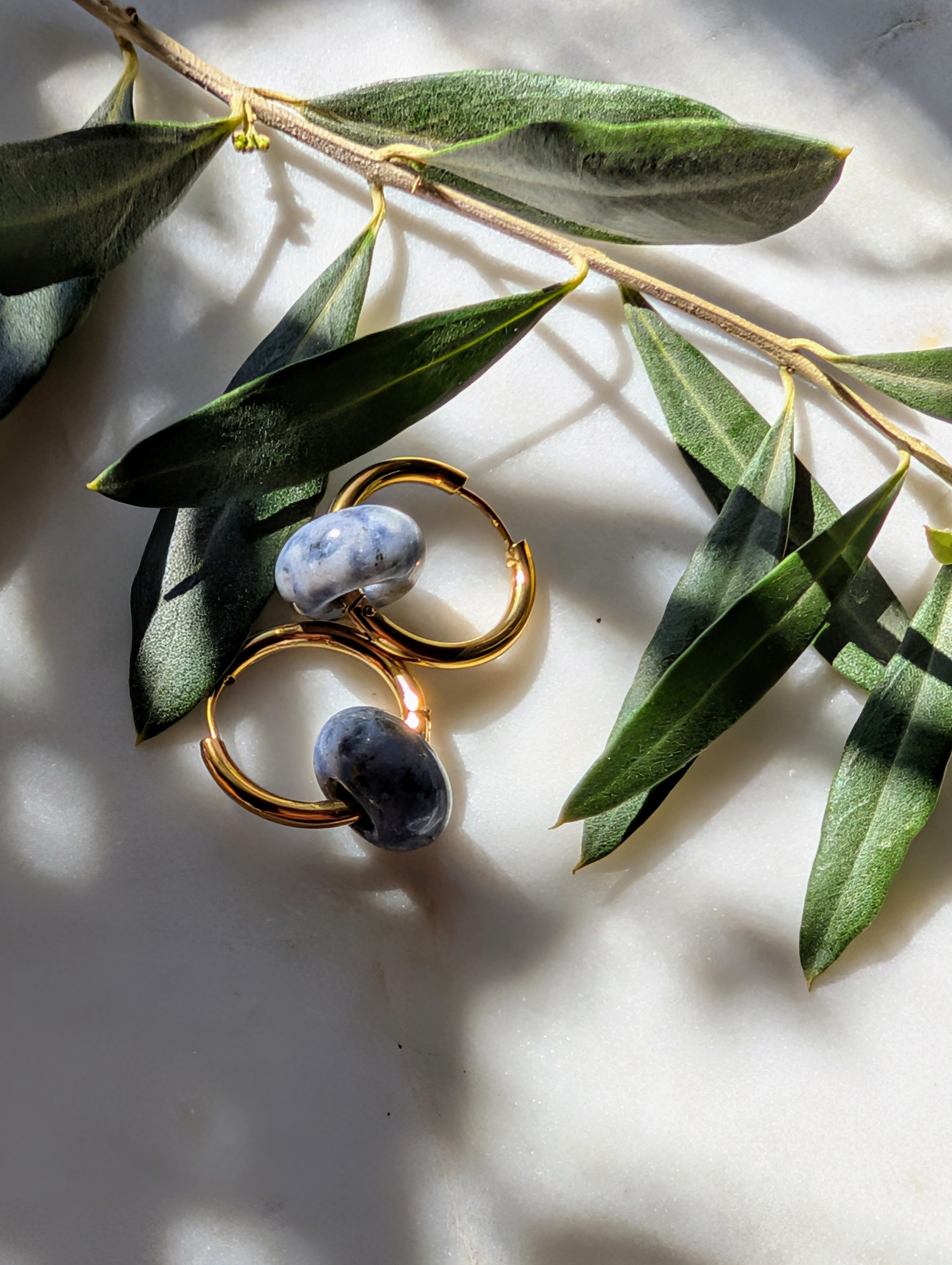 Creolen mit Edelstein Loop - Sodalith