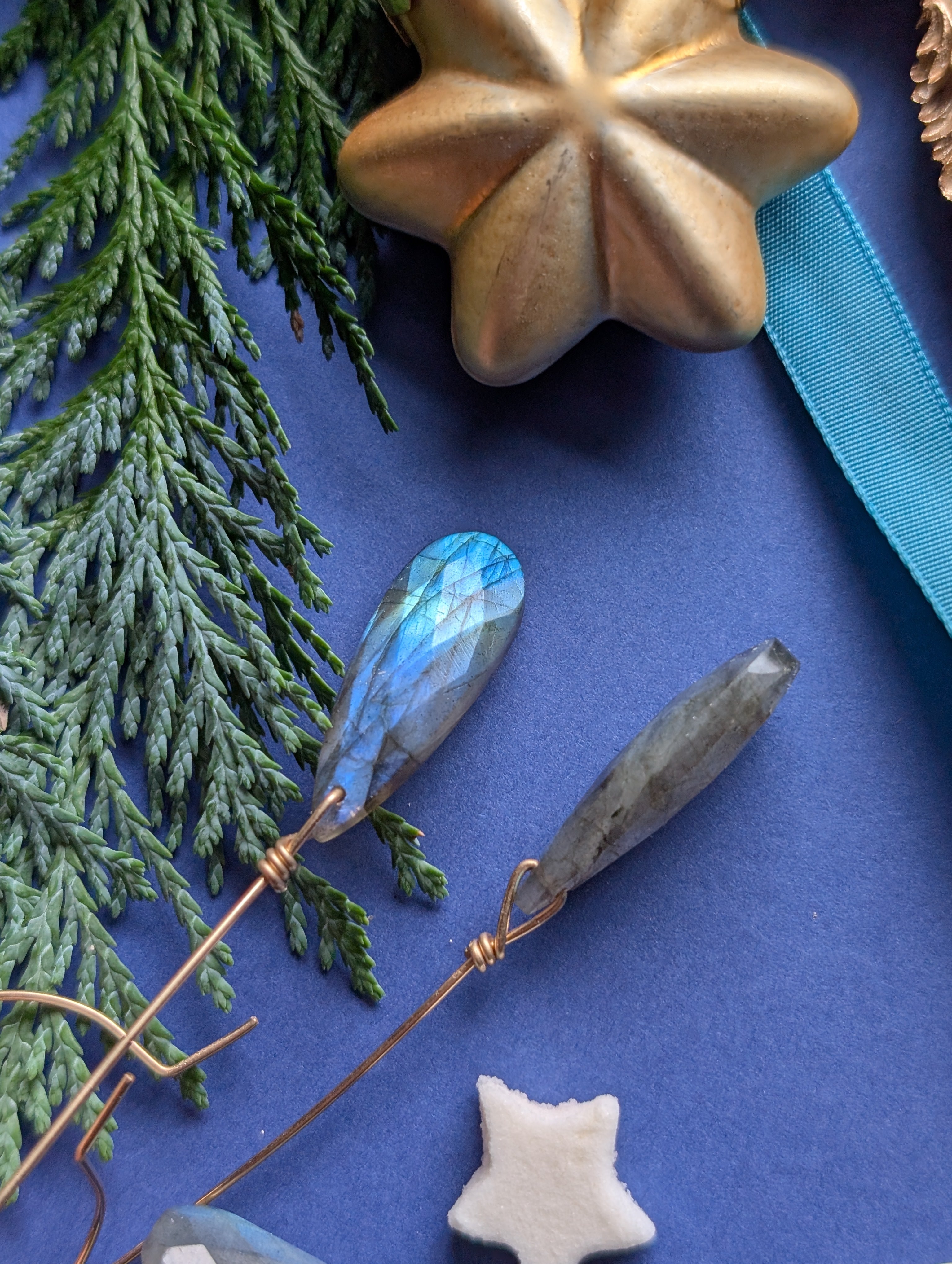 Ohrhänger "Velvet Briolettes" - Lange Ohrhänger mit Labradorit